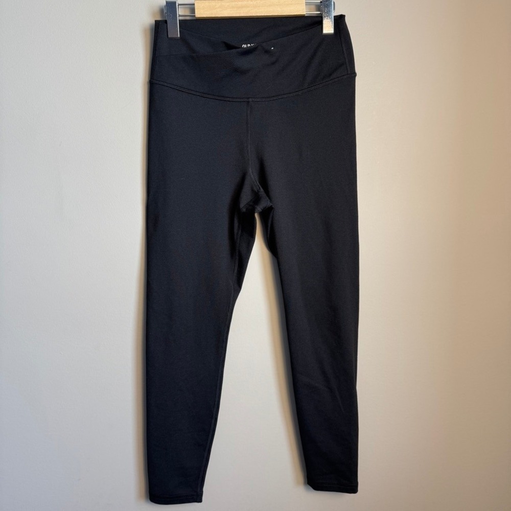 Old Navy CloudComfy Extra High Rise Leggings Black Crossover Waist Womens Medium